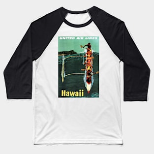 HAWAII USA America Boating Kayak Seaside Holidays Vintage Airline Baseball T-Shirt